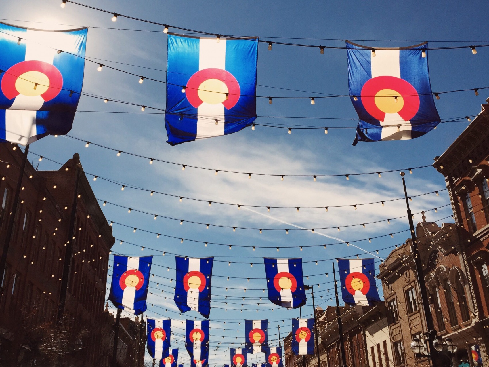 Larimer Square-Colorado Flags